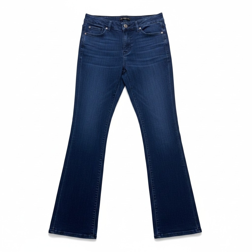 Rekucci Womens 14 Dark Wash Blue Straight Leg Jeans Stretch Denim Casual Classic